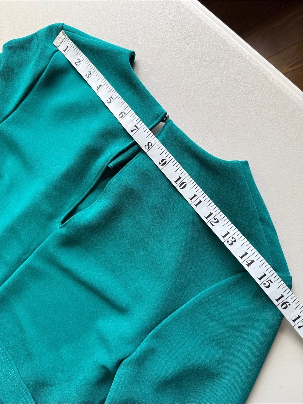 P.A.R.O.S.H. Italian Designer Gathered Tie-Waist Blouse Emerald Teal Green Sz S - Picture 16 of 17